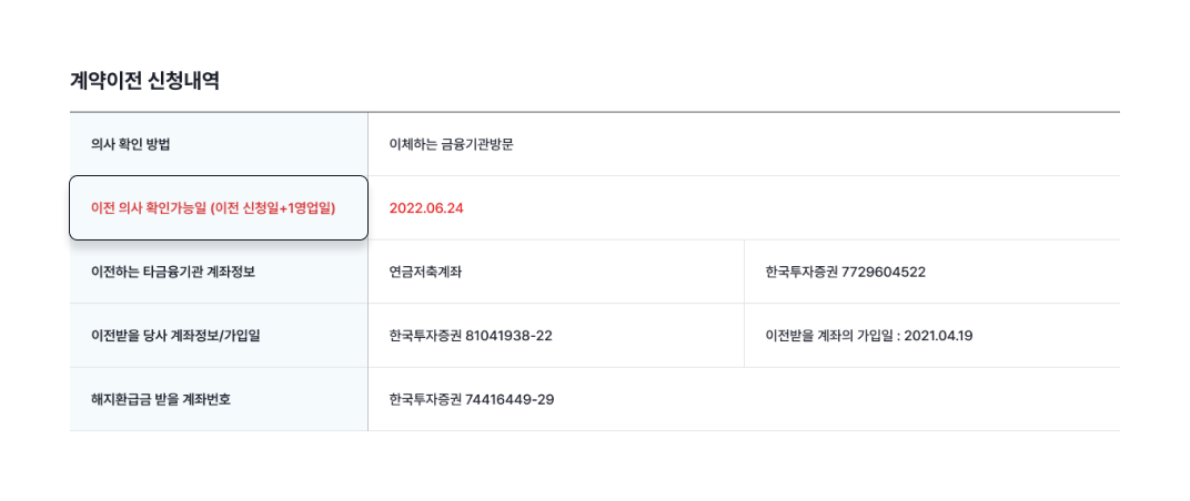 이전 신청내역 확인 및 이전의사 확인 통화 이미지 입니다.