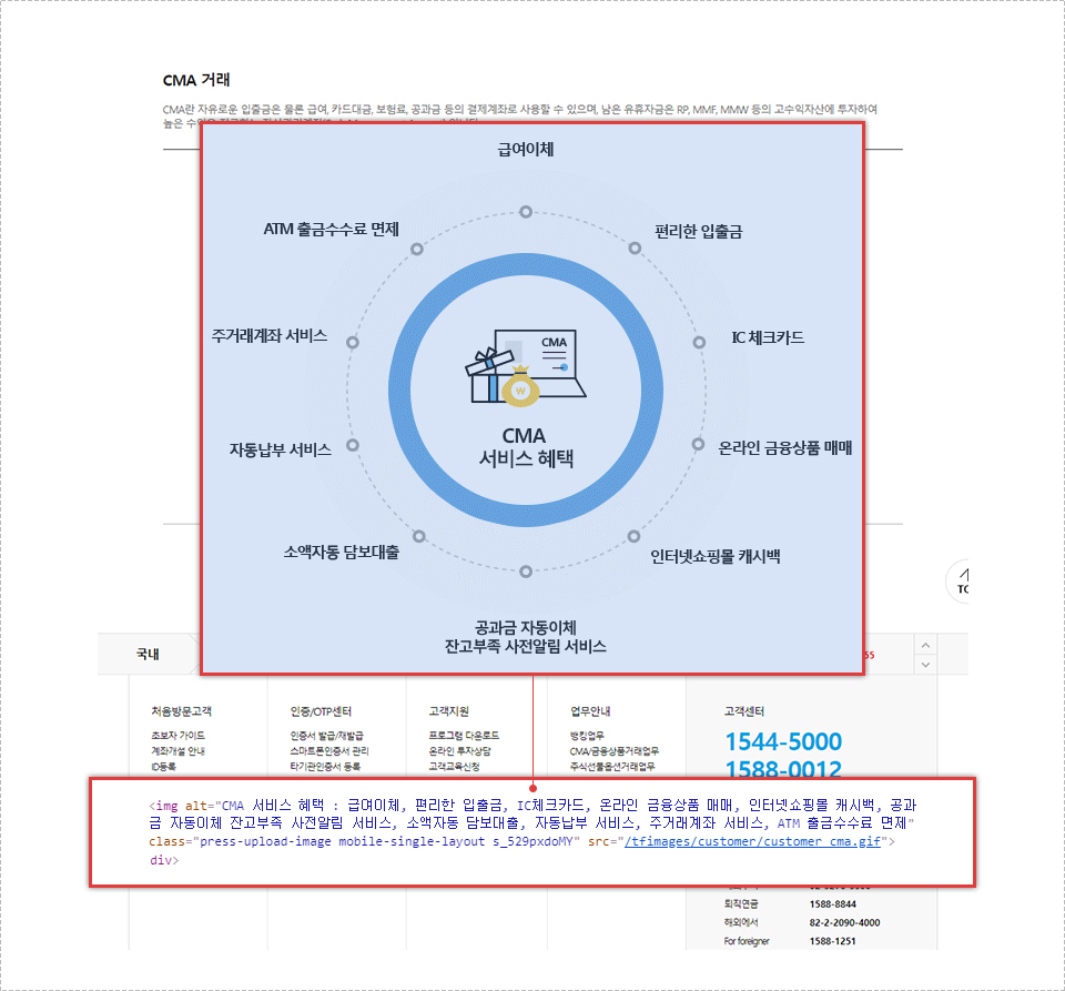 대체텍스트 제공 화면